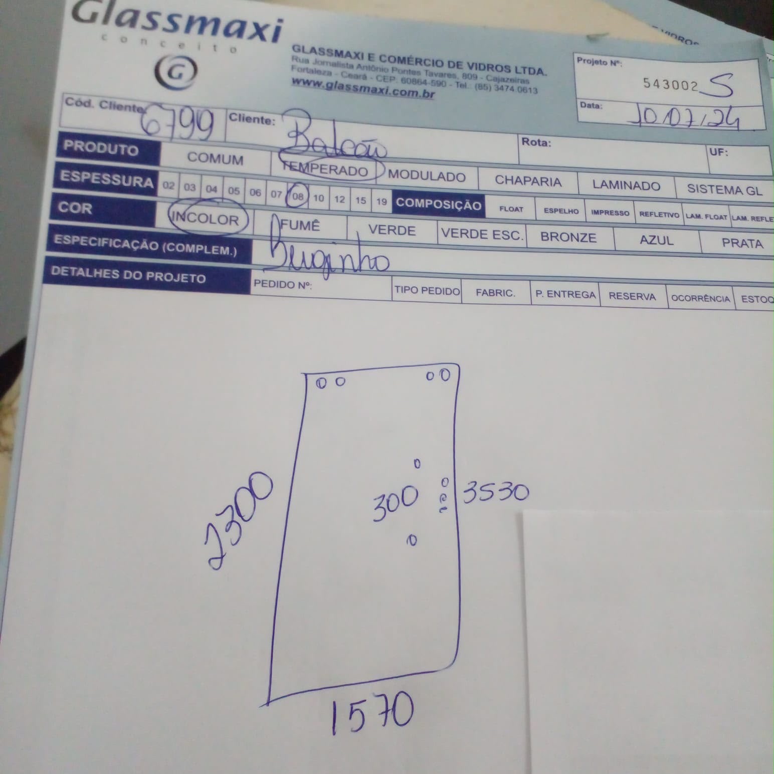 Foto adicional da chapa